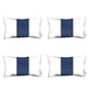 Boho Set of 4 Handcrafted Decorative Throw Pillow Cover Vegan Faux Leather Solid for Couch, Bedding