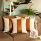 Boho Set of 4 Handcrafted Decorative Throw Pillow Cover Vegan Faux Leather Solid for Couch, Bedding