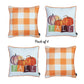 Fall Season Pumpkin Gingham  Square 18" Throw Pillow Cover (Set of 4)
