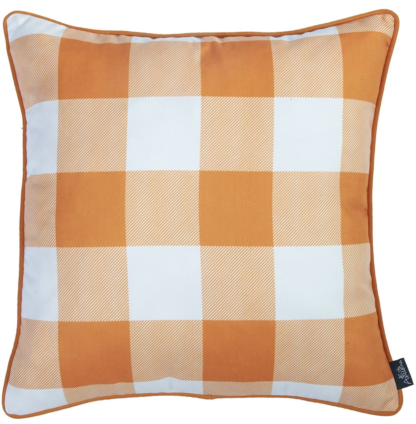 Fall Season Pumpkin Gingham  Square 18" Throw Pillow Cover (Set of 4)