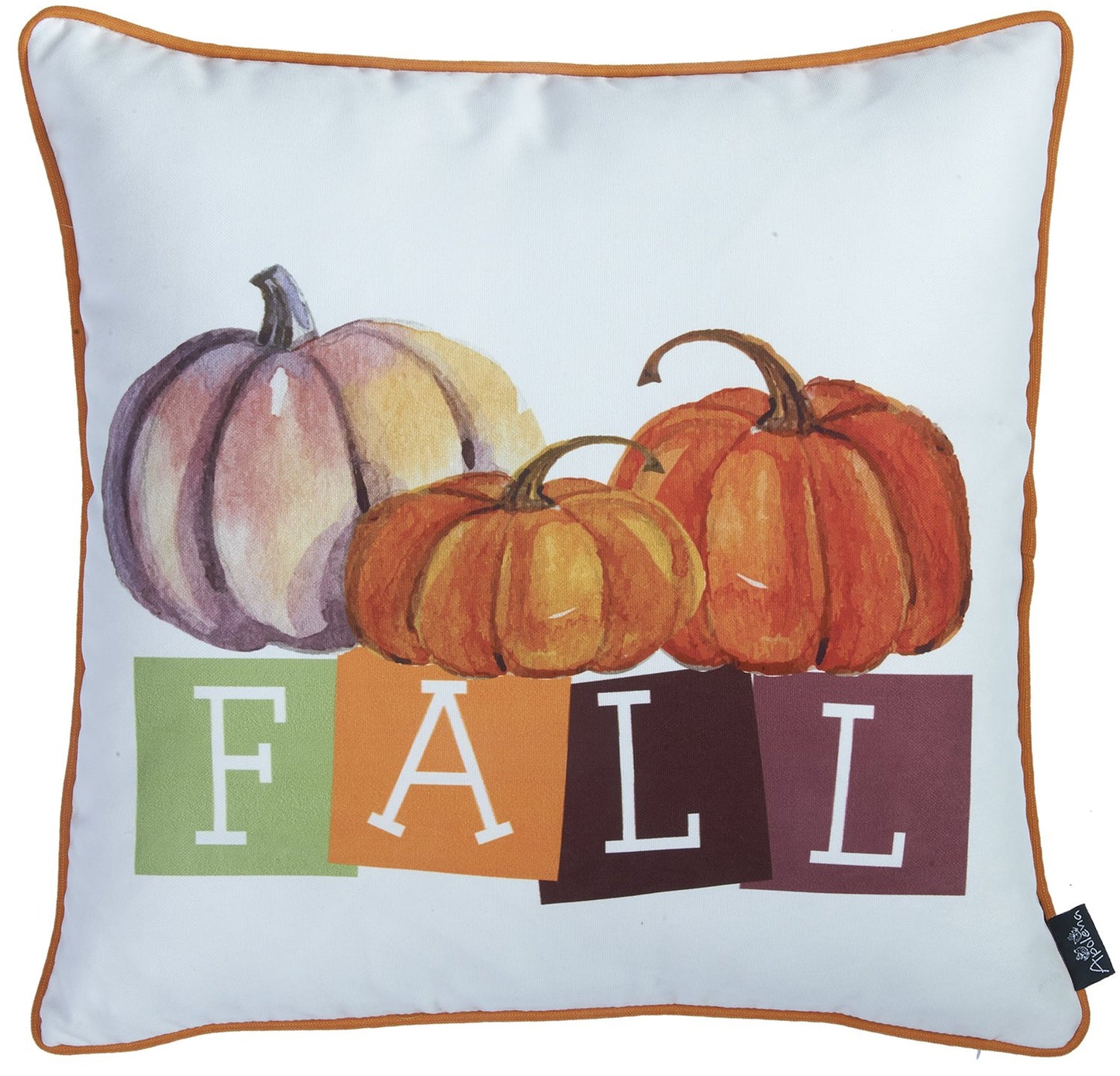 Fall Season Pumpkin Gingham  Square 18" Throw Pillow Cover (Set of 4)