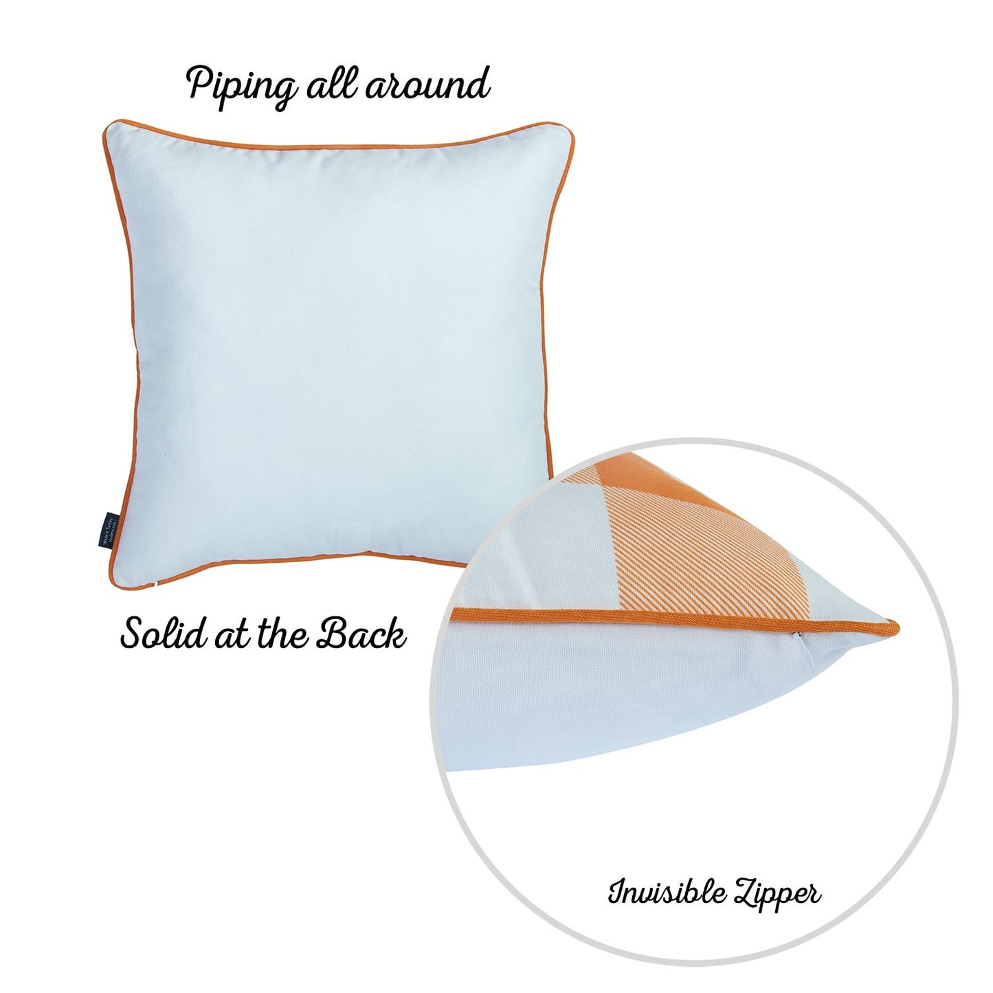 Fall Season Pumpkin Gingham  Square 18" Throw Pillow Cover (Set of 4)