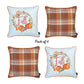 Fall Season Thanksgiving  Pumpkin Square 18" Throw Pillow Cover (Set of 4)