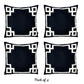 Geometric Black&White Square Decorative Throw Pillow Cover (Set of 4)