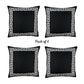 Greek Key Black&White Decorative Square Throw Pillow Cover  (Set of 4)
