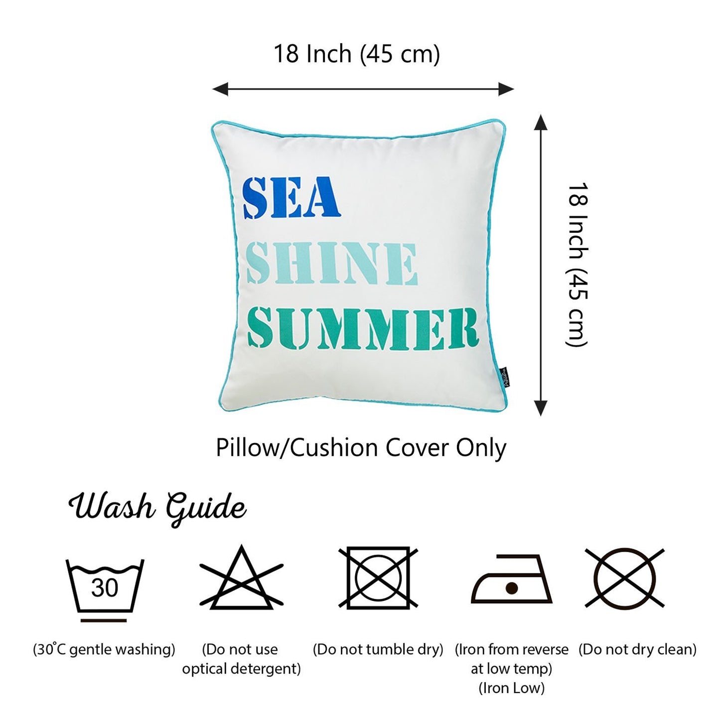 Marine Sea Shine Square 18" Throw Pillow Cover (Set of 4)