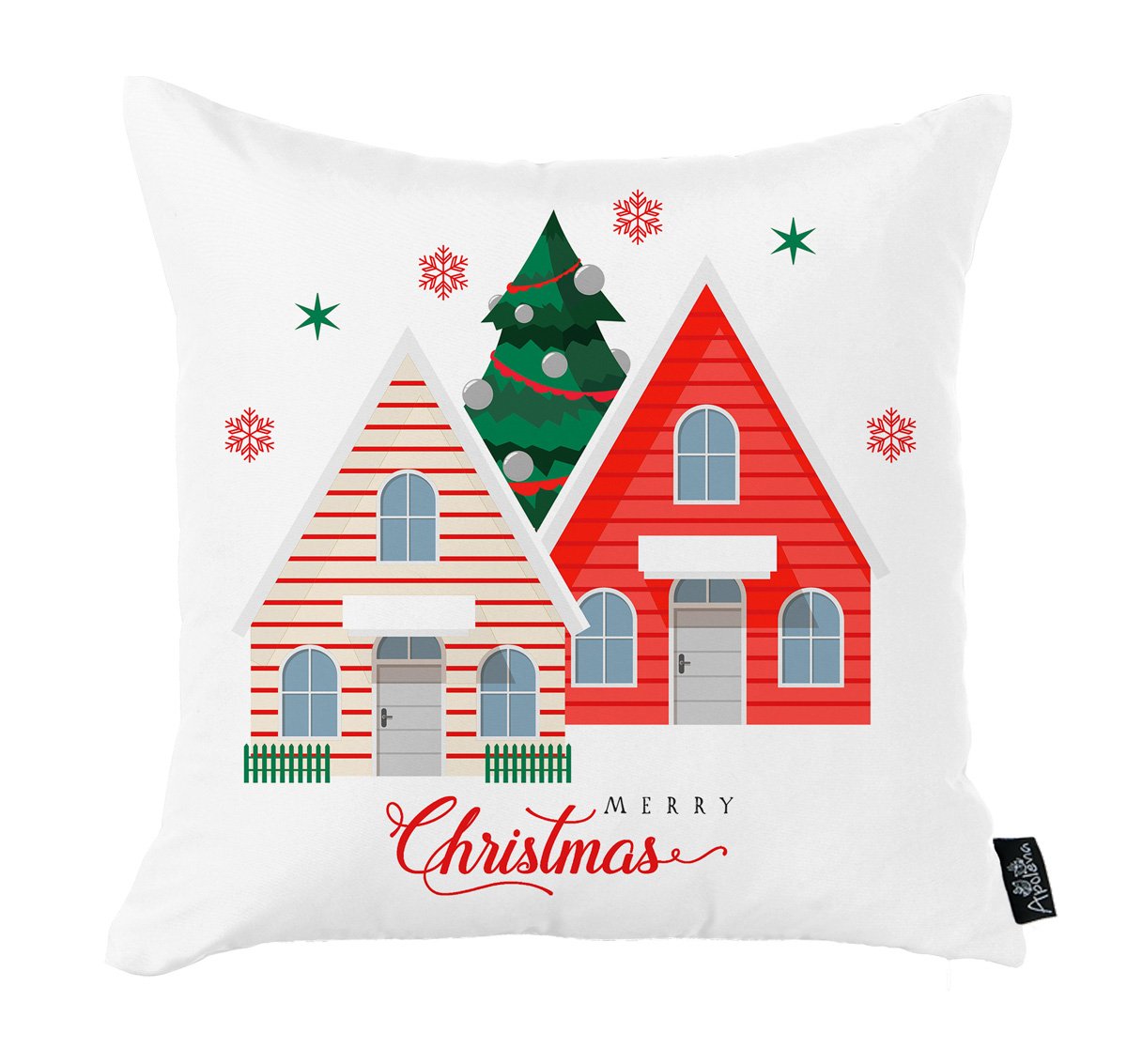 Merry Christmas Square 18" Throw Pillow Cover (Set of 4)