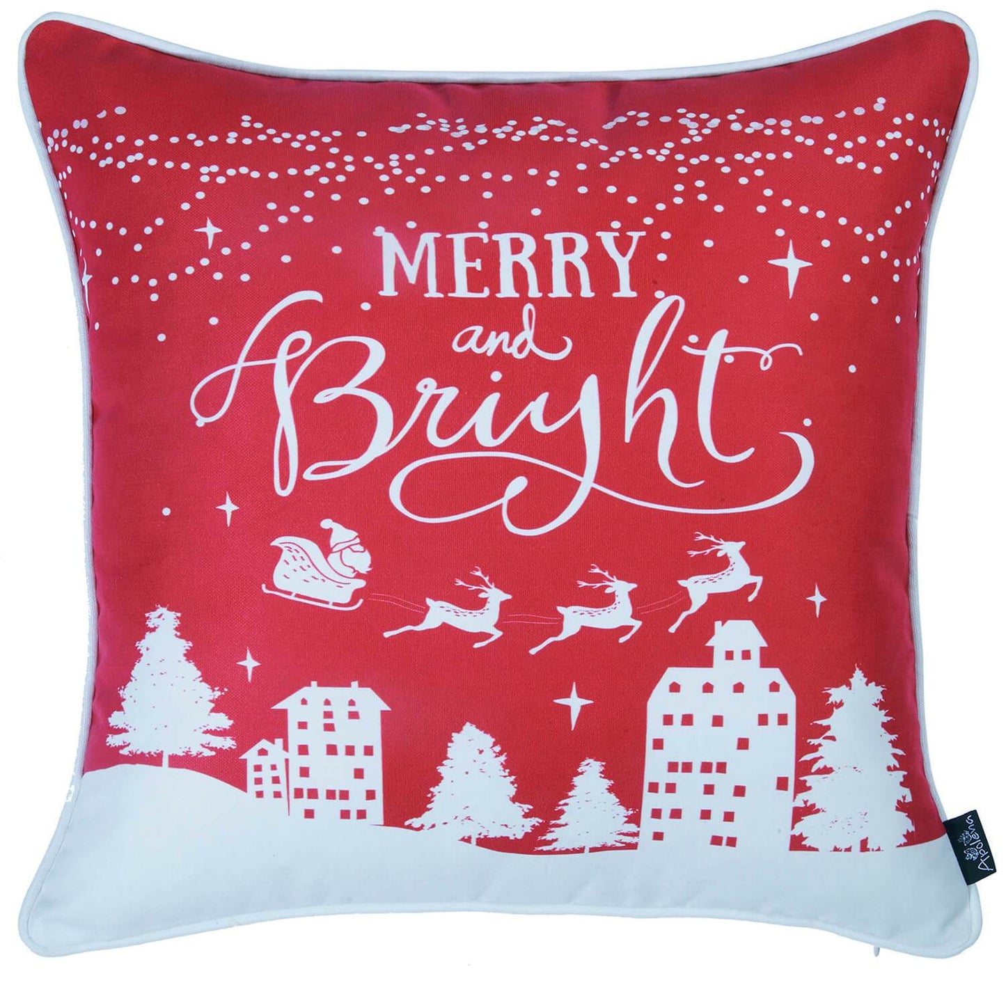 Merry Christmas Square 18" Throw Pillow Cover (Set of 4)