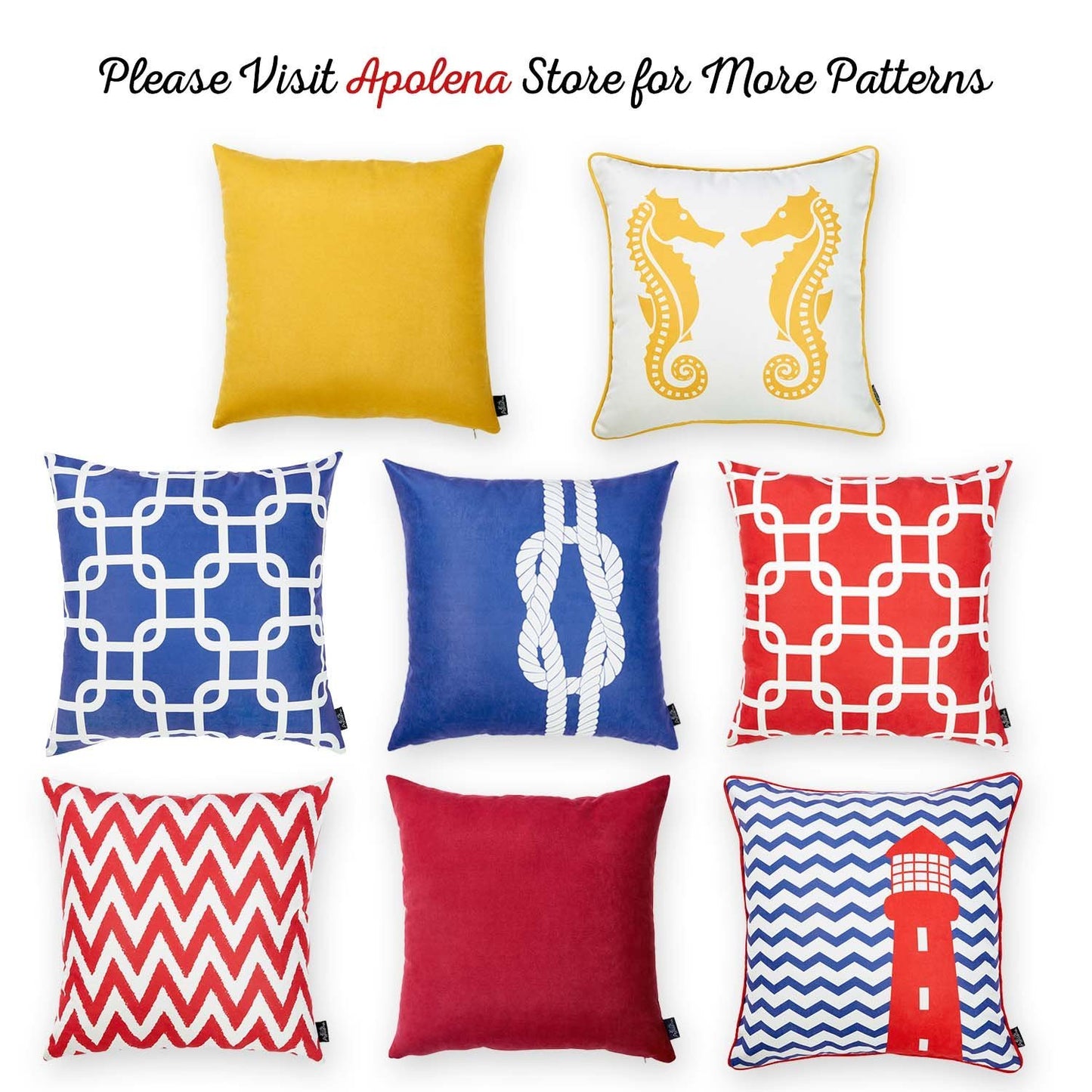 Nautica Red Reef Square 18" Throw Pillow Cover (Set of 4)