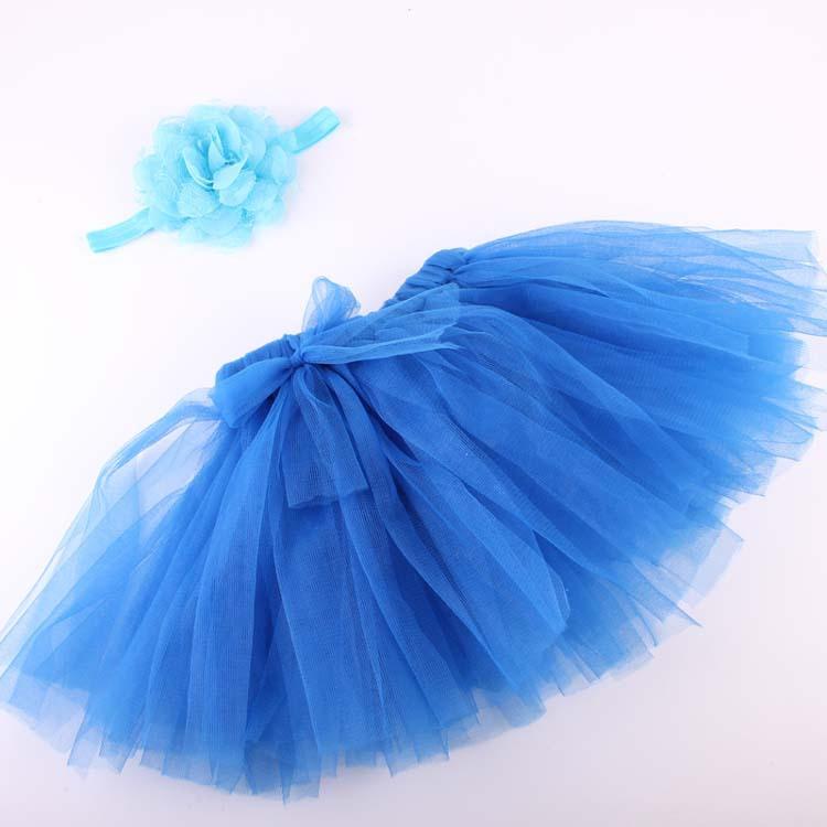 Baby Tutu and Flower Headband | 6-12M | Navy Blue Tutu For Baby Girls