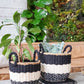 Ula Stripe Basket - Black